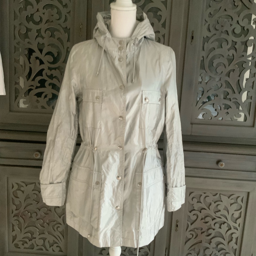 Celine Lightweight Silver Metallic Jacket 40 - image 5